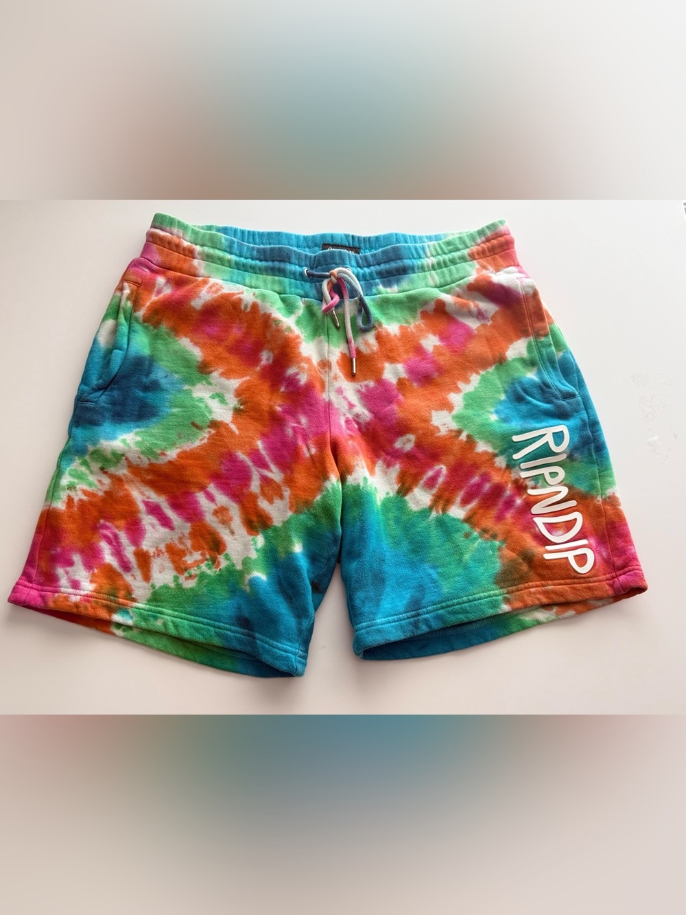Ripndip Tie Dye Multicolor Sweatshorts Rainbow Logo
Skate Streetwear Men M